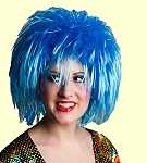 Damenperücke Clown blau