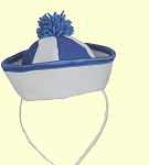 Minihut Bobby blau-weiss Miniaturhut Segeln blau-weiss