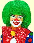 grüne Clownperücke