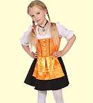 Kostüme Jugendliche Oktoberfest Dirndl Mädchen orange-schwarz